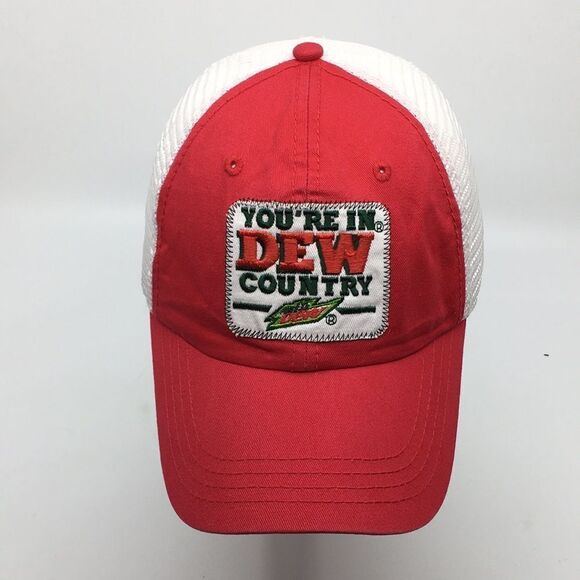 Mountain Dew “You’re in Dew Country” cotton blend and mesh red baseball cap - Picture 5 of 16